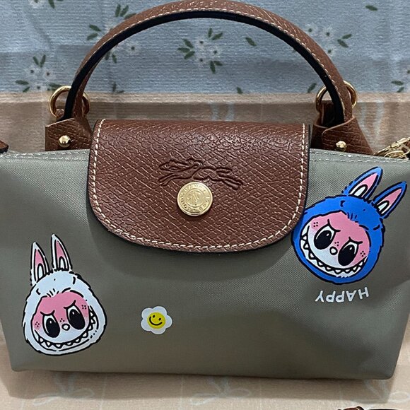 Longchamp Turtle Dove Gray Mini Tote Bag, Classic Dumpling Shape - Picture 2 of 7